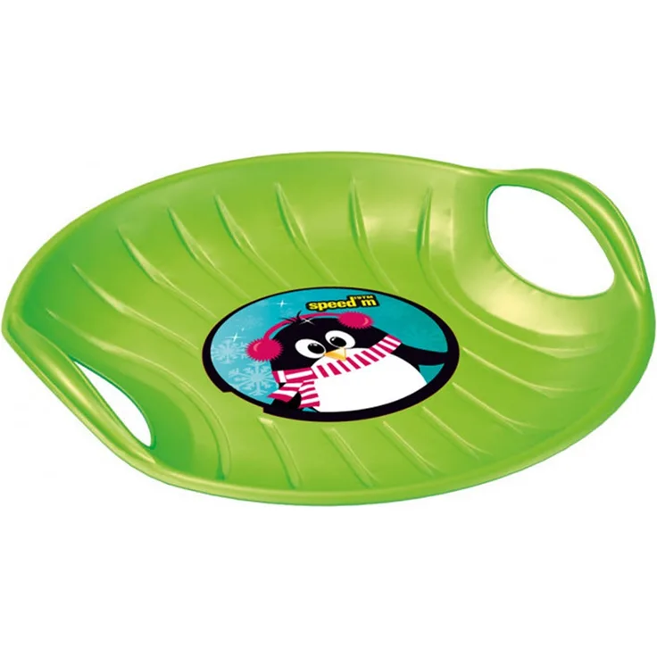 Speed M Schneerutscher, Schneeteller, aus Kunststoff, Haltegriffe, ab 3 Jahre grün