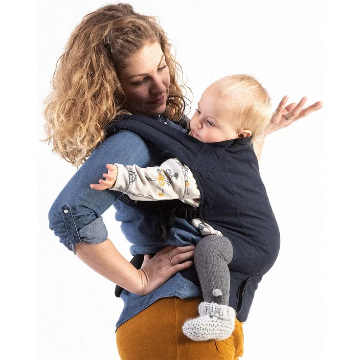 Boba Babytrage Classic Carrier - Babytragetasche im Rucksack Stil – Tragen Sie Ihr Kind auf dem Bauch wie auch auf dem Rücken, für Babies ab 3kg bis zu Kleinkindern bis 20kg (Navy)