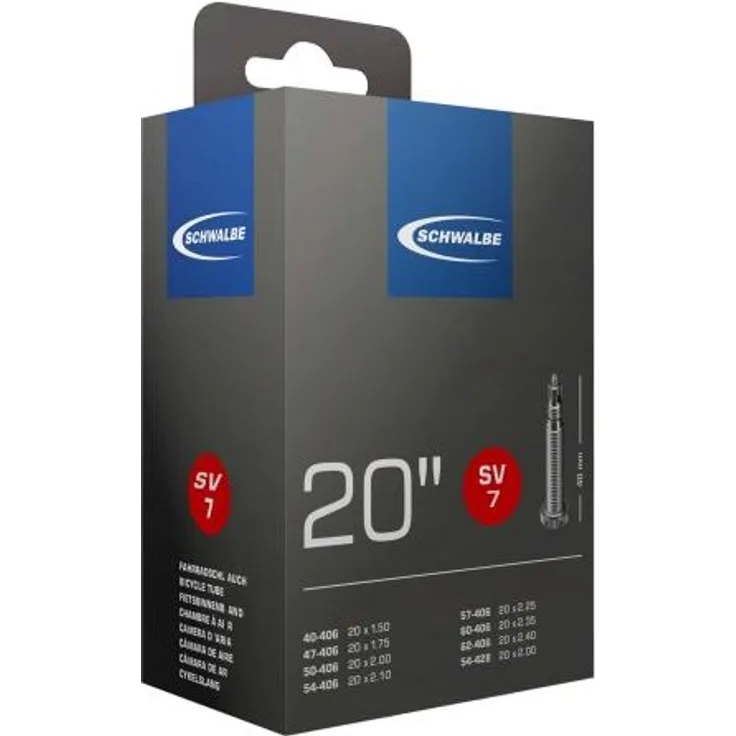 Schwalbe Schlauch SV7 20x1. 50-2. 50" (40-62/406) - 20 Zoll SV 40mm