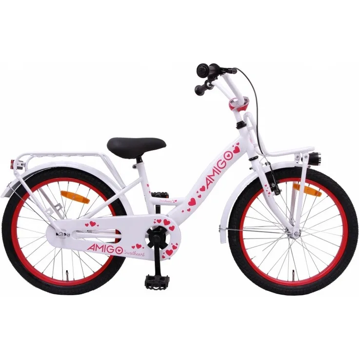 AMIGO Sweetheart, Mädchen - Fahrrad, 20 Zoll, 24 cm, weiß