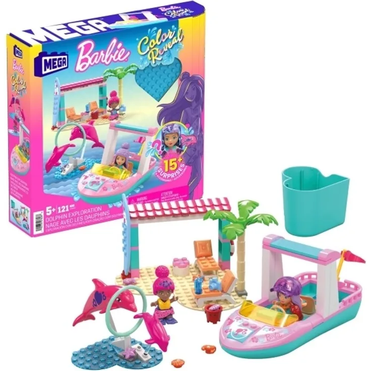 Mega Bloks Klocki mega barbie color reveal adventure with dolphins