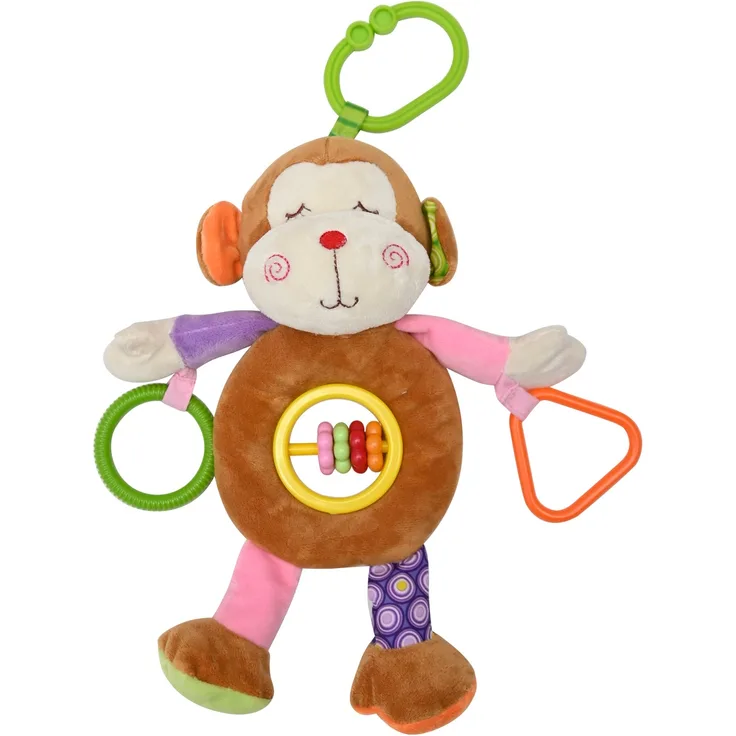 Lorelli Baby Kuscheltier Activitiy Spielzeug Plüsch, Greifling, C-Ring ab Geburt braun