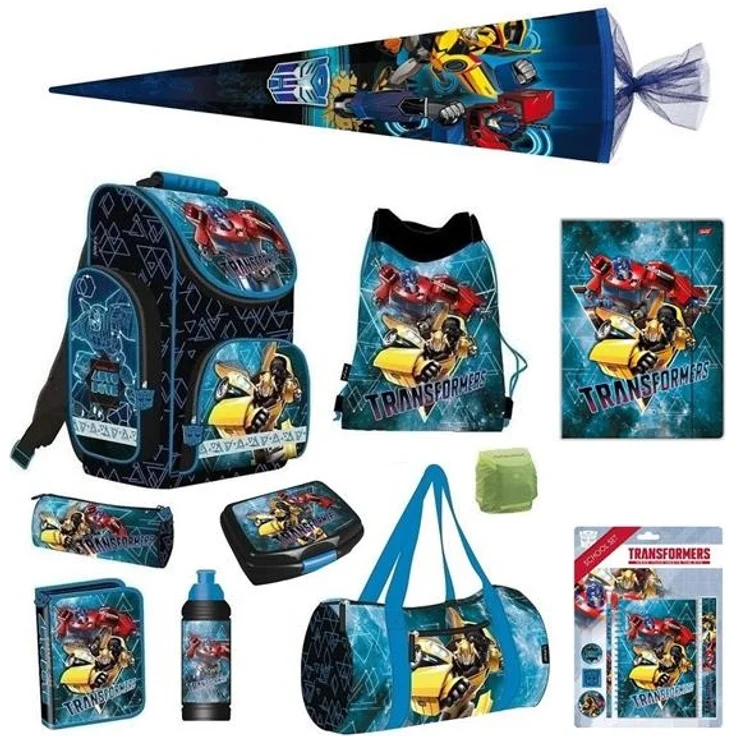 Jungen Schulranzen TRANSFORMERS 16-teiliges Set mit Sporttasche und Schultüte 85cm Blau – Bild 2