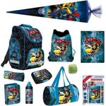 Jungen Schulranzen TRANSFORMERS 16-teiliges Set mit Sporttasche und Schultüte 85cm Blau