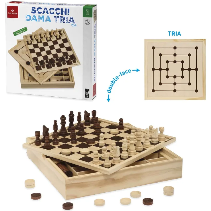 Dal Negro 53908 - Schach DAMA Tria, Naturholz