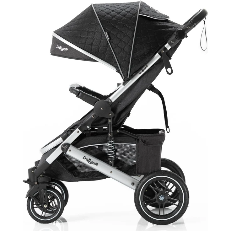 Daliya® RAPIDY Buggy Kinderwagen (Schwarz mit Muster-Silber) - Preisvergleich – Bild 2