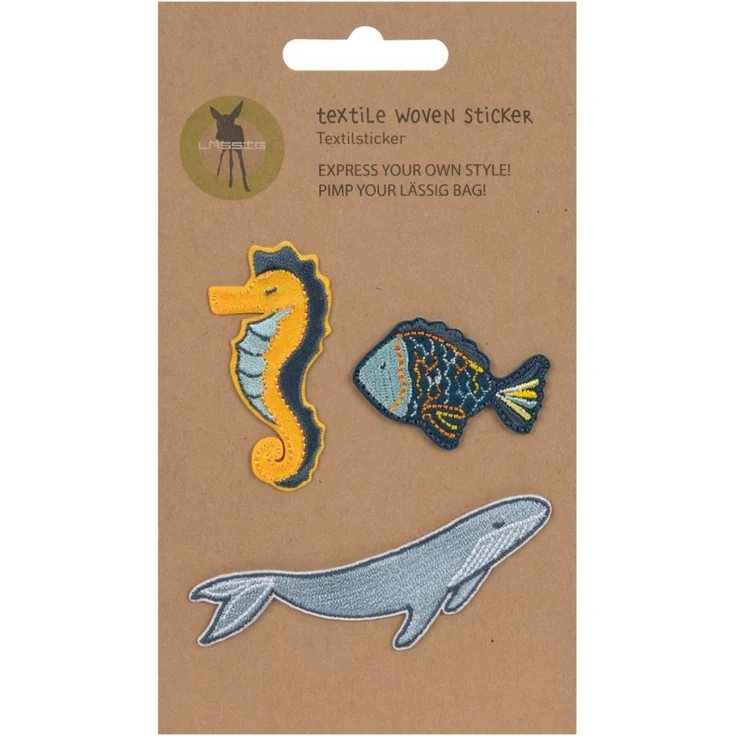 Lässig Textil-Sticker (3 Stk) - Schul Set Unique, Stick on Sea – Bild 1
