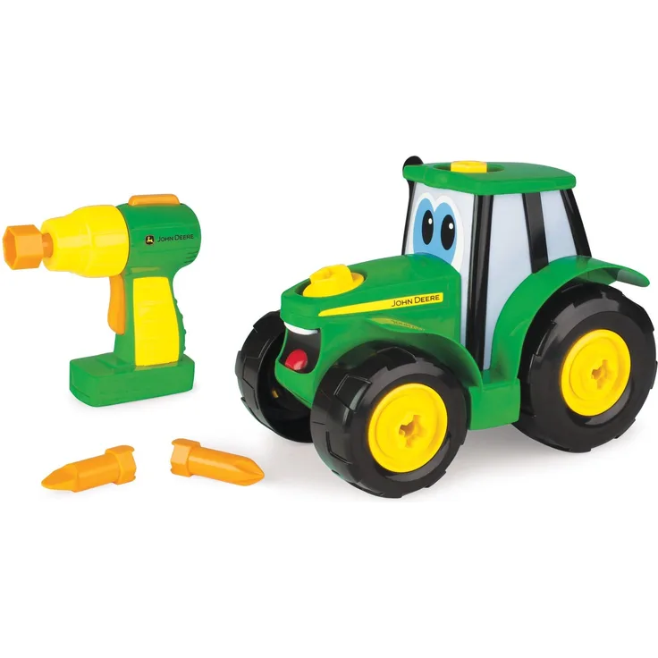 John Deere 46655 Bau-Dir-Deinen-Johnny-Traktor, Kinder Traktor zum Selbstbauen, Hochwertiger für Kinder ab 18 Monaten, Spielen und Sammeln, Spielzeugtraktor, ab 18 Monaten