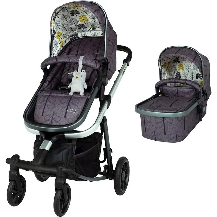 Cosatto Giggle Quad Pram & Pushchair – From Birth to 20kg, Lightweight, Compact Fold, Duo-directional Seat (Fika Forest)