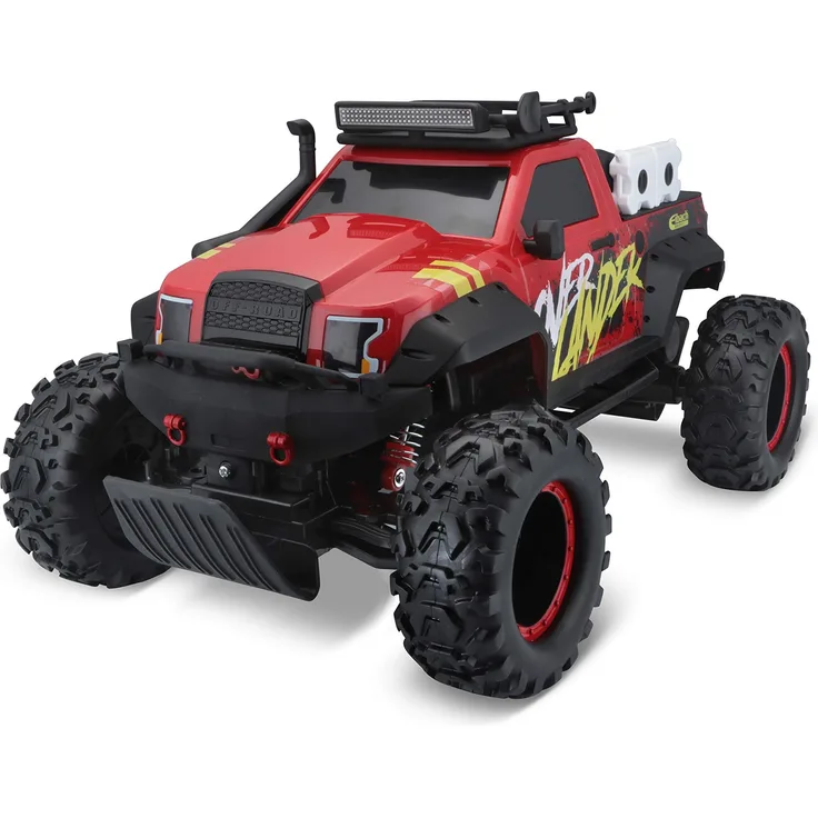 Bauer Spielwaren Maisto Tech R/C Overlander: Ferngesteuertes Auto in Monstertruck-Ausführung, mit Allradantrieb und Hobby Style-Fernsteuerung, 40 cm, rot (582278)