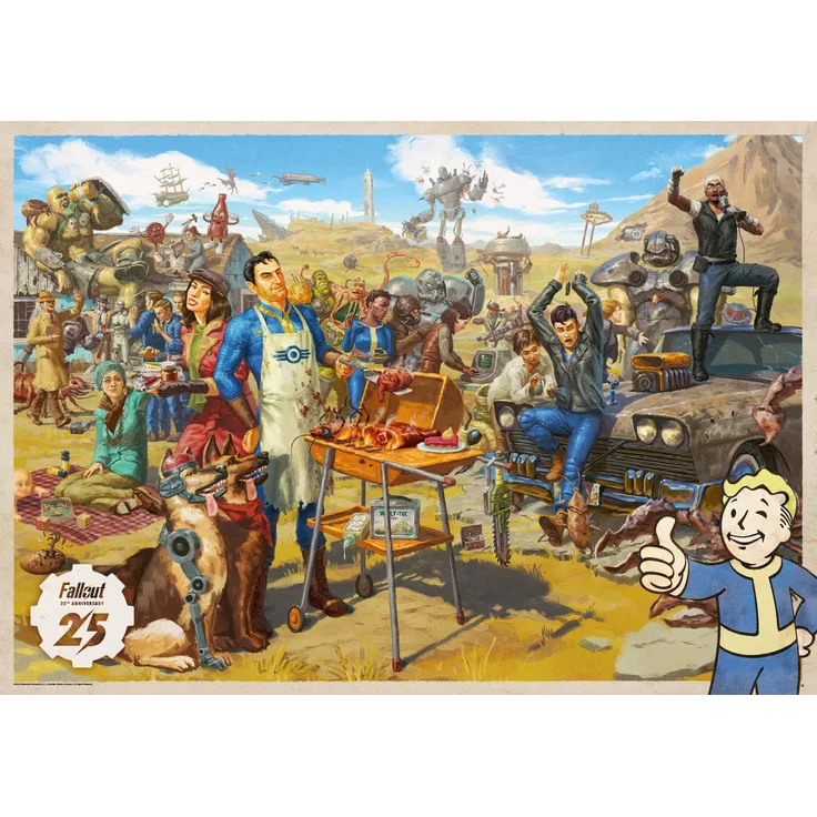 Good Loot Gaming Puzzle Fallout 25th Anniversary Puzzles Spiel-Artwork für Erwachsene Teenager Puzzlespiel mit 1000 Teilen Spielepuzzles Inspiriert Durch EIN Computerspiel 68,3 x 48 cm