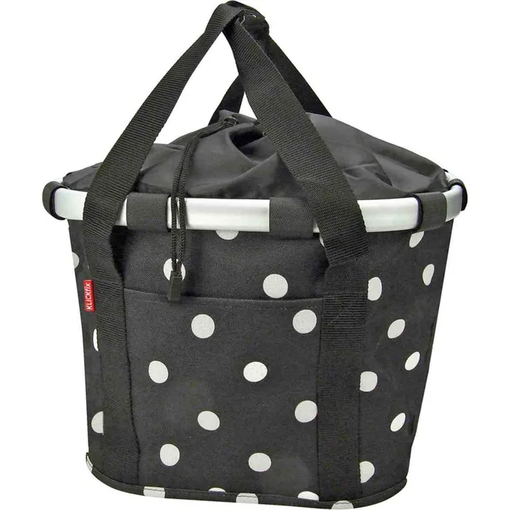 KLICKfix Fahrradkorb BIKEBASKET black dots