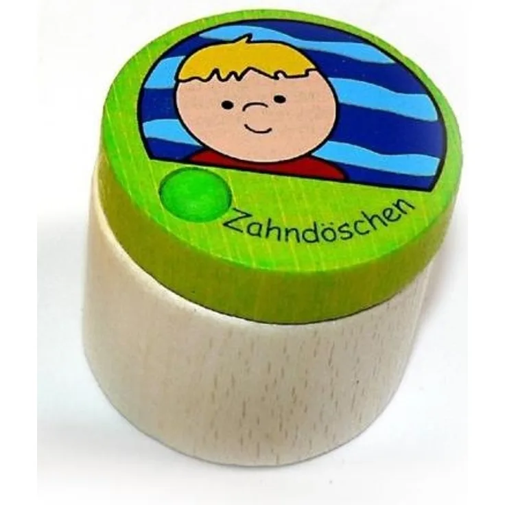 Zahndöschen, Junge 35 x 35 x 35 NEU Milchzahndose Kinderzahndose Holz