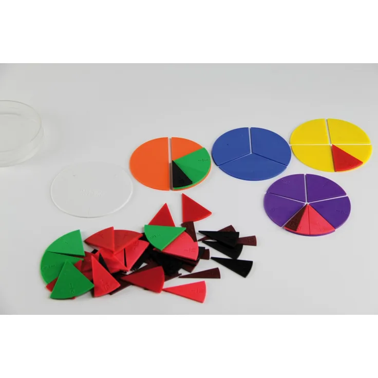 WISSNER 120122.000 - Aktiv lernen, 71 Bruchrechenteile rund Durchmesser 10 cm, Rechenhilfe