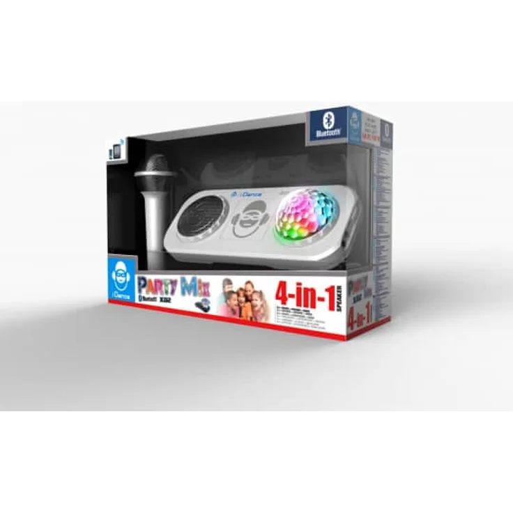 Bluetooth Musik-Box XD2 in silber - mit Disco-Ball - Akku betrieben