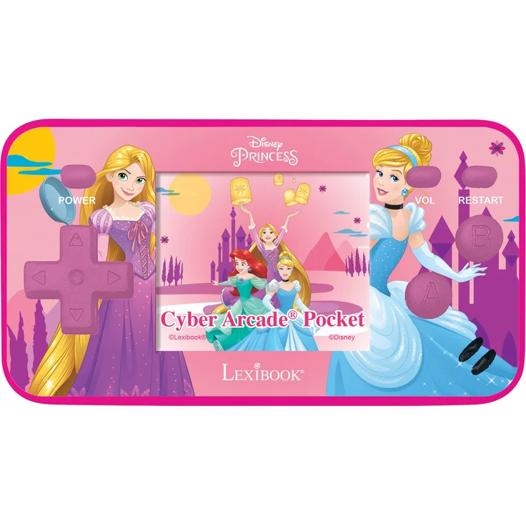 Lexibook Disney's Princesses Cyber Arcade Pocket Tragbare Spielkonsole, 150 Gaming, LCD, Batteriebetrieben, Rosa, JL1895DP