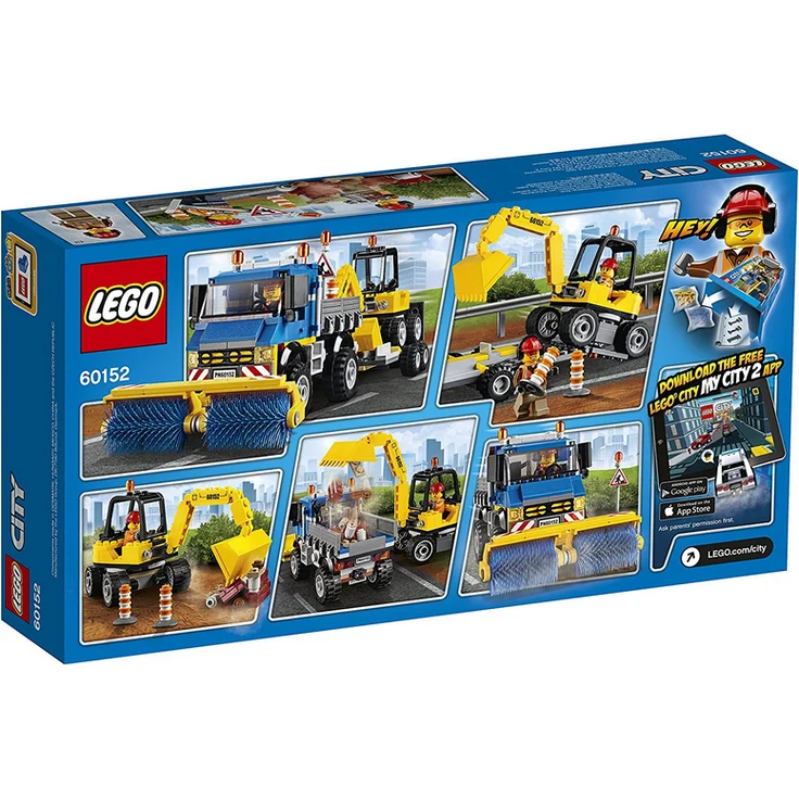 LEGO City 60152 - Straßenreiniger und Bagger, Bausteinspielzeug – Bild 2