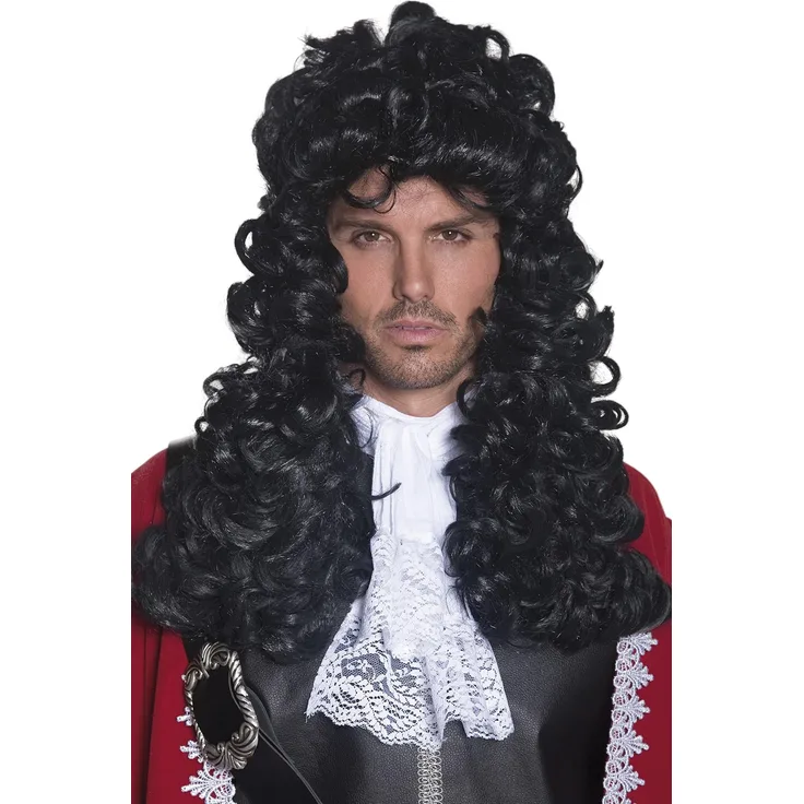 Smiffys Herren Piraten Kapitän Perücke, Schwarz, One Size, 42041