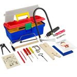 PEBARO 641S Laubsägeset mit Stahlwerkzeugen und Bohrmaschine Laubsägekoffer 27 Teile