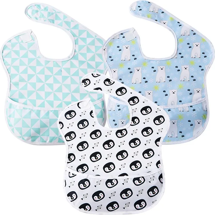 Lätzchen Baby Kleinkind Lätzchen Fütterung Lätzchen, Wasserdicht Klettverschluss/Lightweight Bib, Mädchen und Jungen Baby Latz