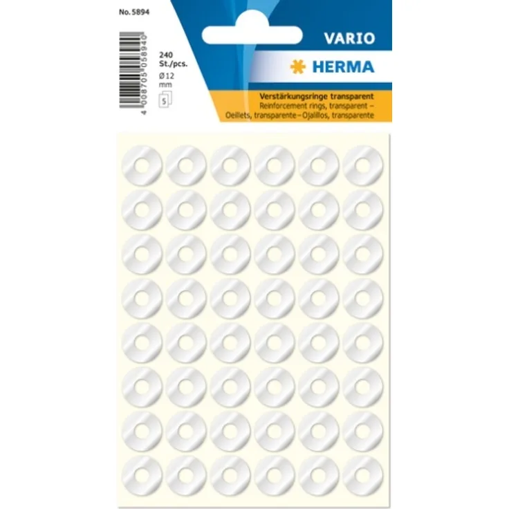 Haza Original etiketten 240 Stück 12 mm transparent