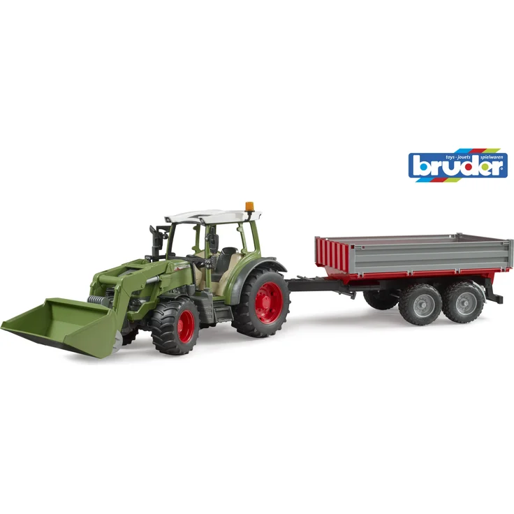 Bruder 02182 Fendt Vario 211 mit Frontlader und Bordwandanhänger – Bild 1