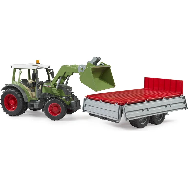 Bruder 02182 Fendt Vario 211 mit Frontlader und Bordwandanhänger – Bild 3