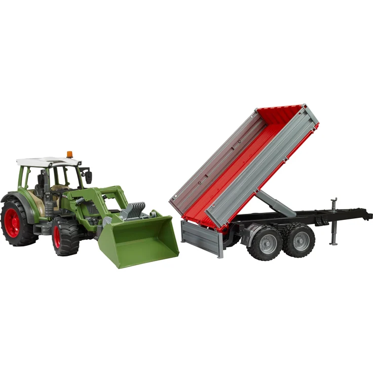 Bruder 02182 Fendt Vario 211 mit Frontlader und Bordwandanhänger – Bild 4