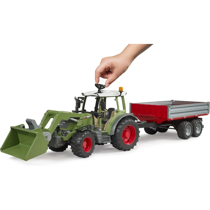 Bruder 02182 Fendt Vario 211 mit Frontlader und Bordwandanhänger – Bild 5