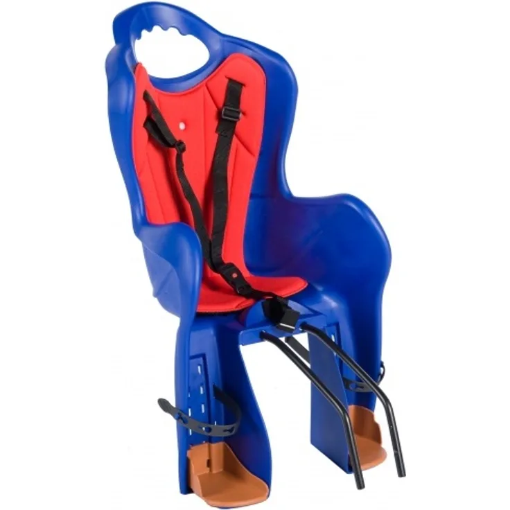 MM Exclusiv Fahrradkindersitz Blau / Rot, Befestigung hinten, max. Belastbarkeit 22 kg