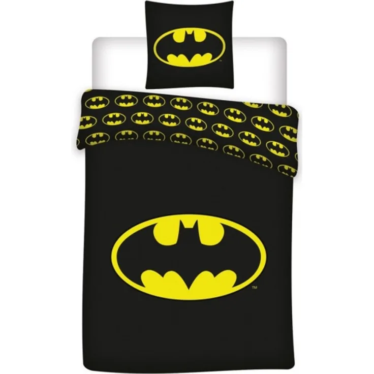 bettbezug Batman 140 x 200 cm Mikrofaser schwarz