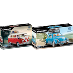 PLAYMOBIL® 2er Set: 70176 VW Volkswagen T1 Camping Bus + 70177 VW Volkswagen Käfer