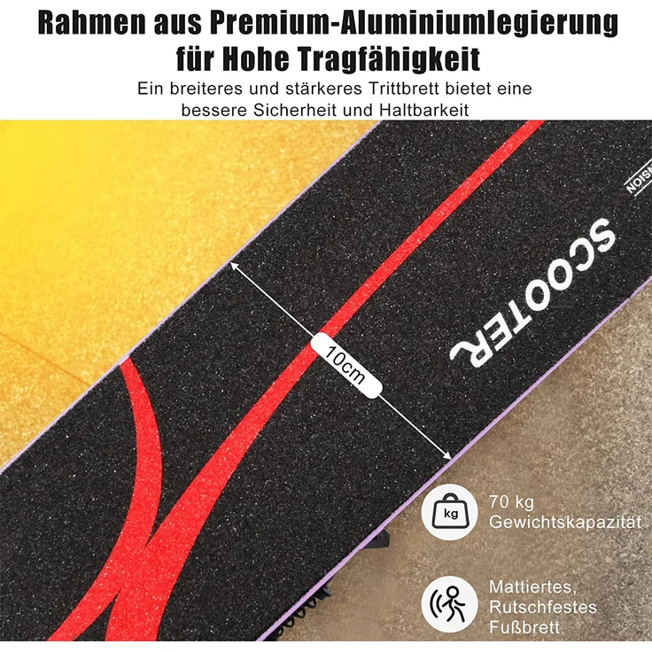 COSTWAY Scooter höhenverstellbar, Kinder Roller klappbar, Kickroller mit 2 blinkenden Räder, Tretroller, Kinderroller, Cityroller für Kinder ab 4 Jahre – Bild 2