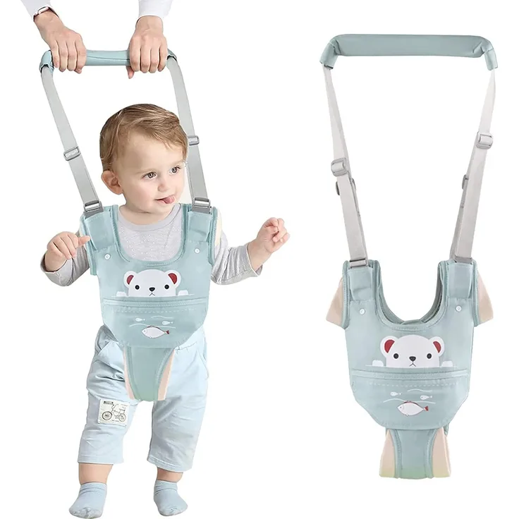IULONEE Multifunktion Baby-Gehgeschirrgriff Verstellbarer Gehassistent für Kleinkinder Handgehaltenes Stehen und Gehen Lernhilfe für Baby Lernt Laufen(Grün)