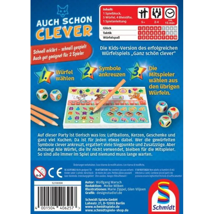 Schmidt Spiele 40625 'Auch schon Clever', 2-4 Spieler, ab 5 Jahren – Bild 2