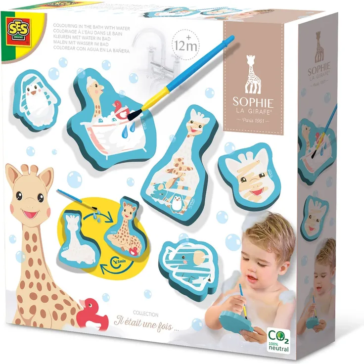SES 14499 Sophie la Girafe-Malen mit Wasser im Bad