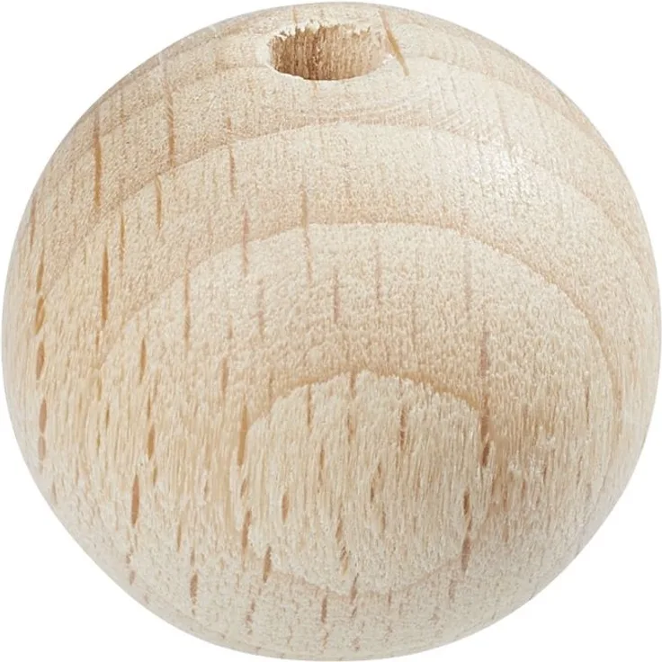 Schnulli-Holzperle 20 mm, Buche natur, Btl. 6 St.