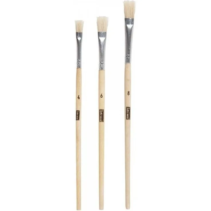 Idena 626054 Pinselset Borsten Größe 468 unlackiertrter