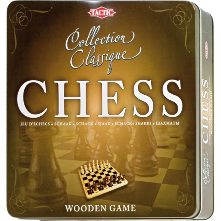 Tactic schachspiel 31 x 31 cm Holz schwarz/weiß/naturl 33-teilig
