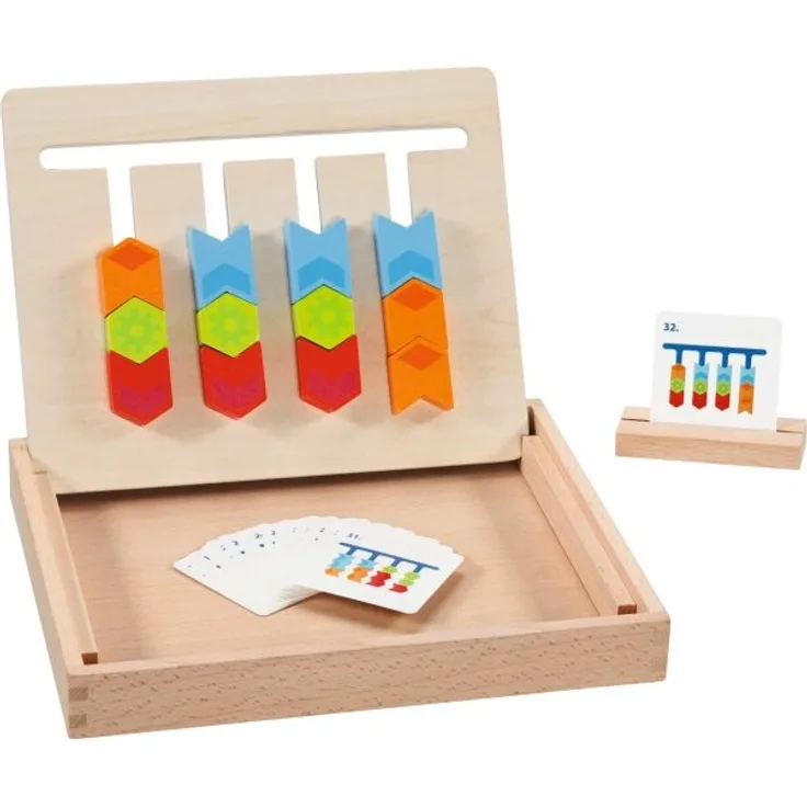 Farbsortierbrett im Holzkasten, aufstellbar, 18teilig