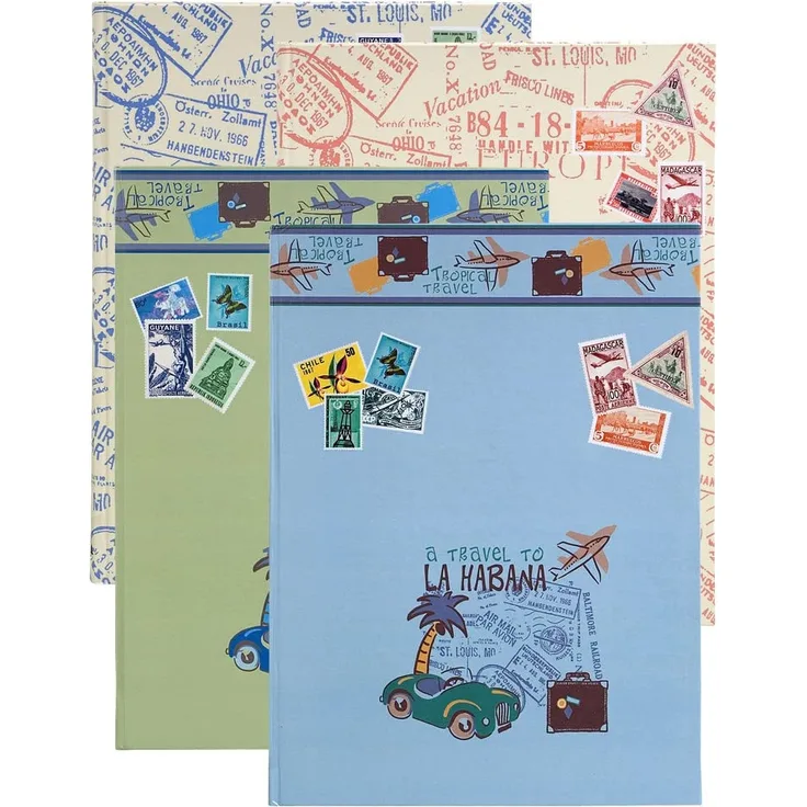 Exacompta 25901E Premium Briefmarken-Sammel-Album Starter-Kit mit 16 schwarzen Seiten Einsteckbuch für Ihr Hobby Briefmarkenalbum 1 Stück Zufallsfarbe