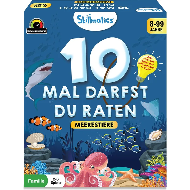 Skillmatics Kartenspiel: 10 Mal darfst du raten Unterwassertiere | Geschenke für Kinder ab 8 Jahren | Großer Spaß für unterwegs, Urlaube und Spieleabende mit der Familie