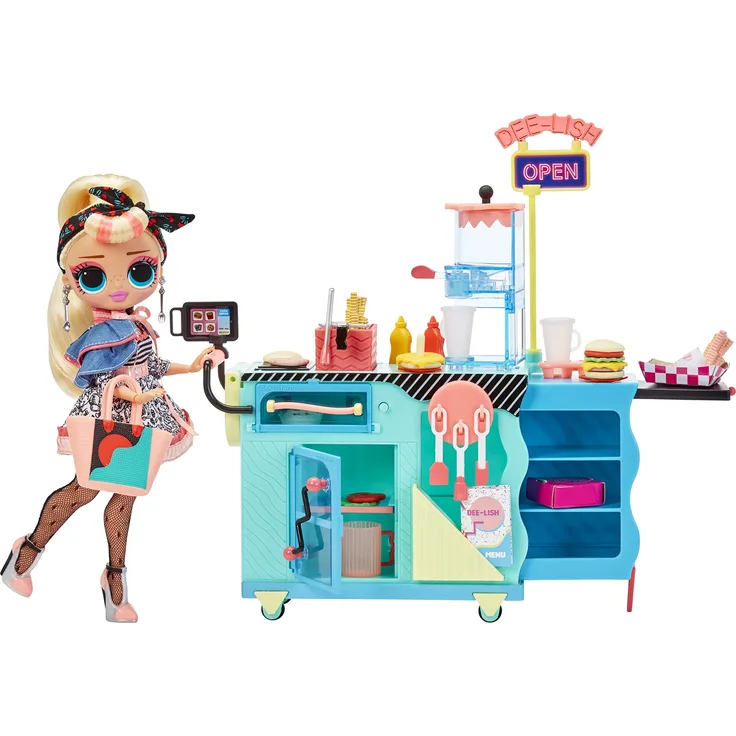 LOL Surprise OMG To-Go Diner Spielset mit 45+ Überraschungen - Inklusive Farbwechseln und exklusiver Modepuppe Miss Sundae - Für Sammler & Kinder ab 4 Jahren