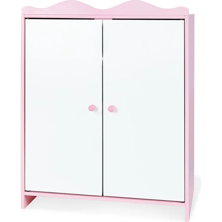 Pinolino Puppenschrank 'Jasmin' aus Holz, rosa/weiß, L 45 x B 25 x H 62 cm, ab 2 Jahren - Preisvergleich