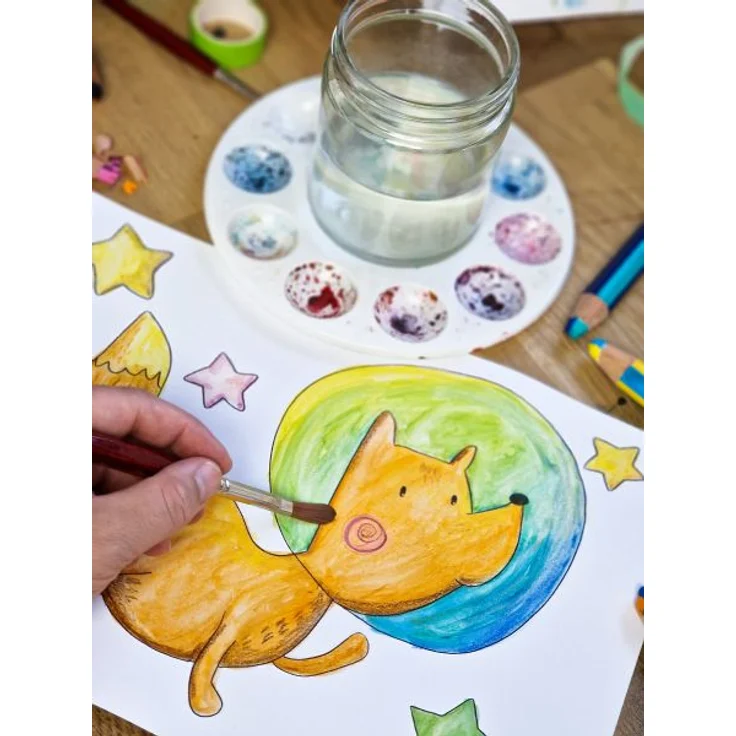 Duo Buntstift, Wasserfarbe & Wachsmalkreide - STABILO woody 3 in 1 duo - zweifarbige Mine - 6er Pack mit Spitzer - mit 6 Stiften und 12 verschiedenen Farben – Bild 6