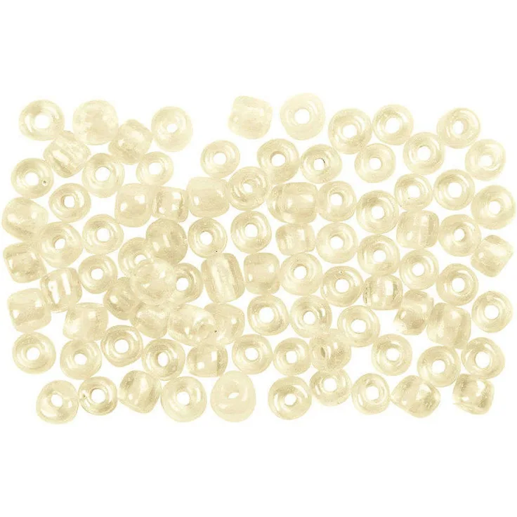 Rocailleperle, Größe 8 0 , D: 3 mm, Elfenbein, 500g, Lochgröße 0,6-1,0 mm