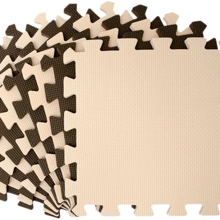 LittleTom Baby Puzzlematte Ab Null Kinder Spielmatte EVA Krabbelmatte Baun Beige - Preisvergleich – Bild 4