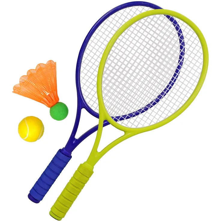 Best Sporting Kinder Tennis-Badminton-Set, 2 Schläger mit Badmintonball und Schaumstoffball