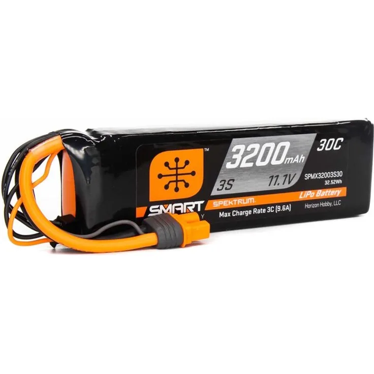 Spektrum SPMX32003S30 3200mah 3S 11. 1V Smart LiPo 30C IC3
