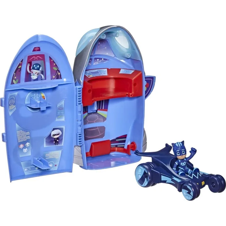 PJ Masks 2-in-1-Hauptquartier Spielset, Hauptquartier und Rakete, Spielzeug mit Action-Figur für Kinder ab 3 Jahren